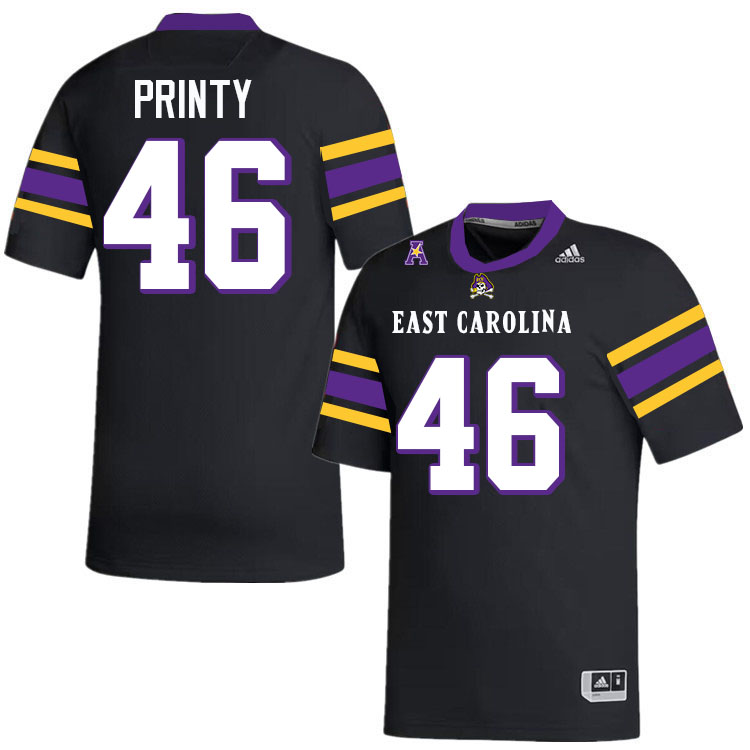 #46 Reagan Printy East Carolina Pirates College Football Jersey Stitched-Black #46 Reagan Printy East Carolina Pirates College Football Jersey Stitched-Black